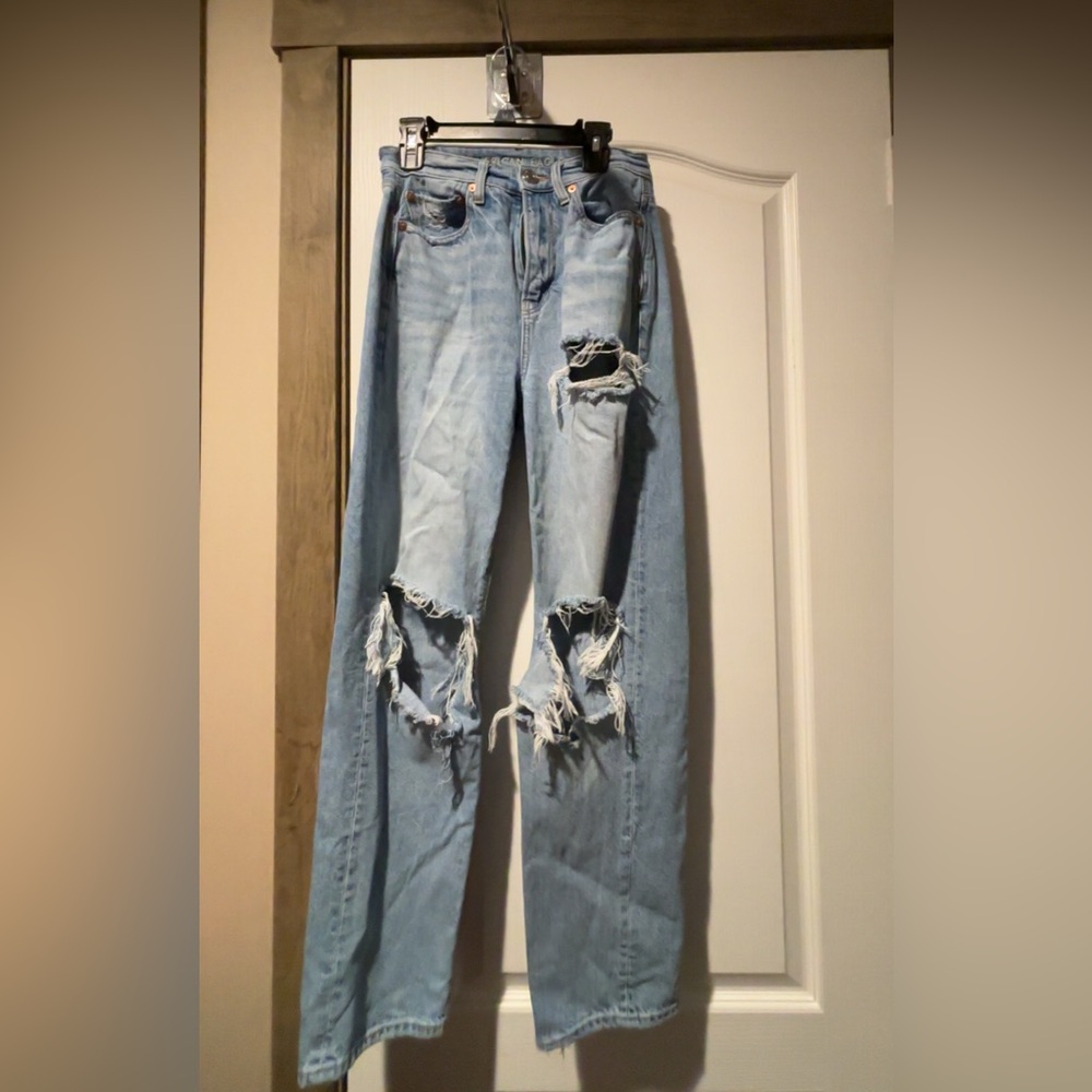 Distressed Light Blue Jeans